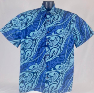 Classic Blue Hibiscus Hawaiian Shirt